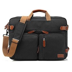 CoolBELL Convertible Backpack Messenger Bag Shoulder Bag Laptop Case Handbag Business Briefcase Multi-functional Travel Rucksack Fits 15.6 Inch Laptop For Men women Cancas Black