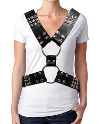 Double Studded O Ring Celebrity Inspired Trendy Fashion Harness Leather Belt