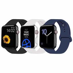 Vati Sport Band Compatible For Apple Watch Band 38MM 40MM 3-PACK Soft Silicone Sport Strap Replacement Bands Compatible With 2019 Apple Watch Series 5