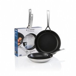 Le Creuset 3 Ply Stainless Steel Non-stick Frying Pan Set - 24 & 28CM Stainless Steel