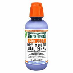 Therabreath Cbd User Dry Mouth Oral Rinse Natural Spearmint 16 Oz Bottle