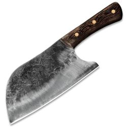 8 Hammered Cleaver With Curved Blade