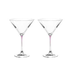 Cocktail Glass Set Purple Stem La Perla