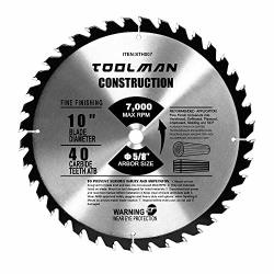 Toolman Premium Multifunctional Carbide-tipped Circular Saw Blade Universal Fit 10" 5 8" 24T Table Miter Cutting For Wood Lumber Works With Dewalt Makita Ryobi Carbide 40T