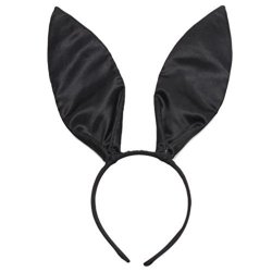 Hengsong Cute Girl Bunny Headband Sequins Rabbit Ear Hair Band Black