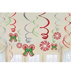 Amscan Christmas Candy Cane Value Pack Of Hanging Decorations 12 Pack