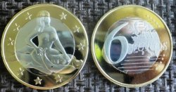 Sex 6 Euros Kama Sutra 5 Gold Silver Clad Steel Coin Nude