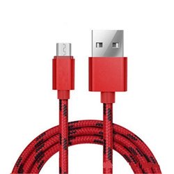 USB Charging Cable For Aniee MP3 MP4 Player Tangle-free Braided Micro-usb Cable Red