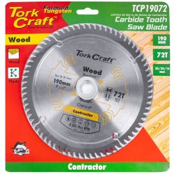 Tork Craft Blade Contractor 190 X 72T 30 20 Circular Saw Tct