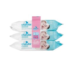 Cherubs Sensitive Soft Wipes - Fragranced 3 x 72's