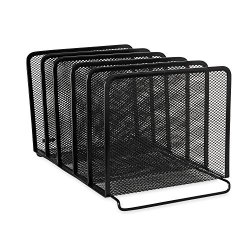 Rolodex Mesh Collection Stacking Sorter 5-SECTION Black 22141