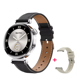 Classy Smartwatch With Two Strap Options Faux Leather And Silicon