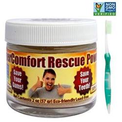 Gum Disease Help Dental Rescue Combo - Rescue Tooth & Gum Powder & Effective Flossing Toothbrush - Helps Reduce Gum Recession Helps To Remove