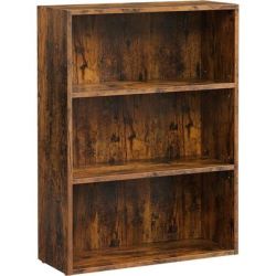 3-TIER Open Bookcase With Adjustable Storage Shelves