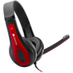 Canyon HSC-1 Basic PC Headset With Microphone - Black-red