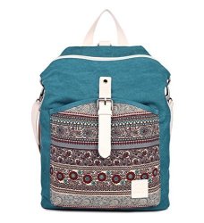 Canvas Backpack Purse Womens Ladies Girls Shoulder Bag Casual Small Daypack Blue