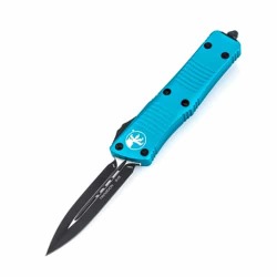 Microtech Troodon D e Black turquoise Handle Standard 138-1TQ