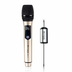 Blackmore Uhf Wireless Handheld Dynamic Microphone System With Rechargeable Receiver 200FT Range 1 4" Plug For Pa System Karaoke Concert
