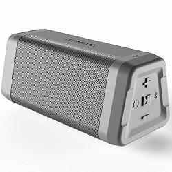 Aomais Real Sound Portable Bluetooth Speakers Waterproof Durable Wireless Speakers Loud Bass Built-in Microphone 20 Hours Playtime Bluetooth 4.2 100FT Range For Home Outdoor Travel Grey