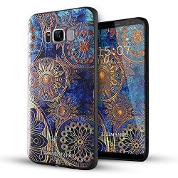 Samsung Galaxy S8 Case Lizimandu Soft Tpu Textured Pattern Case For Samsung Galaxy S8 Blue Flower