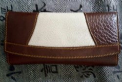 100% Genuine Buffalo Leather Ladies Wallets - 2 Tone Brown