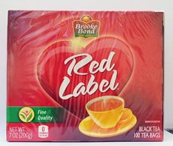 Brooke Bond Red Label Black Tea 100 Tea Bags Fine Quality 7 Ounce 200 Grams - Unilever