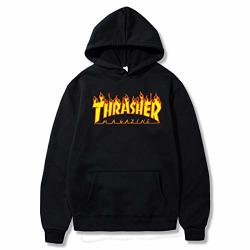 Thrasher Maiggba Hoodie Unisex Pullover Magazine Flame Fashion Sweatshirt Black M