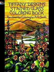 Tiffany Designs Stained Glass Coloring Book Staple Bound