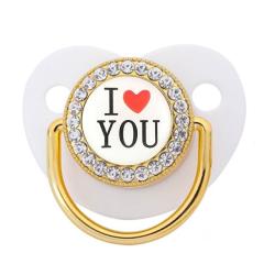 4AKID Gold Bling I Love You Baby Pacifier
