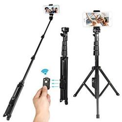 Pangshi Selfie Stick Tripod 51" Extendable Selfie Stick With Wireless Remote And Phone Clamp Holder Clip For Iphone X iphone 8 8 Plus iphone 7 7 Plus galaxy S9 S9