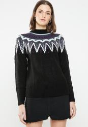Jacqueline De Yong Solis L S High Neck Pullover - Black