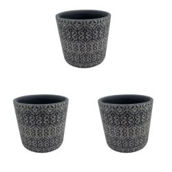 Ceramic Jakes Black Flowerpots 13.5CM X 12.5CM