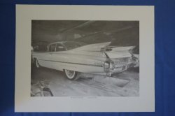 Black And White Prints Of A 1959 Cadillac Series 62 Coupe De Ville By Dean Scott Simon Bid print