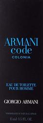 Armani Code Colonia Eau De Toilette Pour Homme Spray For Men .5 Ounce