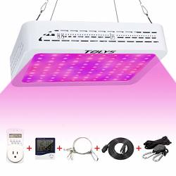 Tolys LED Grow Light 2019 Double Switch 1000W Plant Grow Lights With Timer Thermometer Humidity Monitor Adjustable Rope Full Spectrum Grow Lamps