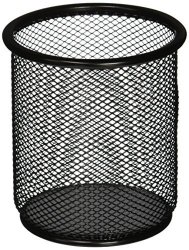 Lorell LLR84149 Mesh Wire Pencil Cup Holder Black