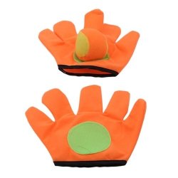 Outdoor Sports Toys Children Plush Sticky Ball Catching Gloves Set Size:s