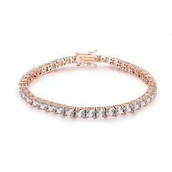 Nyc Sterling Cubic Zirconia Classic Tennis Bracelet Rose-gold-plated-brass