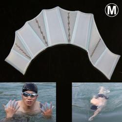 Silicone Swimming Web Fins Hand Flippers Training Gloves M Blue