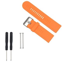 Kocome Soft Silicone Replacement Sports Watch Band Strap + Tools Kit For Garmin Fenix 3 Orange