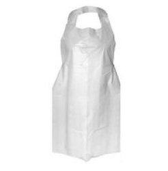 Disposable Lightweight Plastic White Aprons - Pack Of 100
