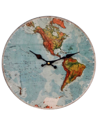 Lovethyhome World Map Wall Clocks Free Shipping - World Map 34CM