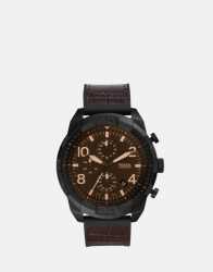 Fossil Bronson Sport Brown Leather Watch - One Size Fits All Brown