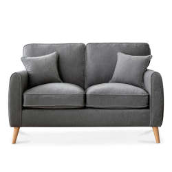 Amy Velvet 2 Seater Sofa couch - Dark Grey