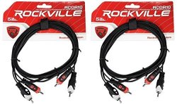 2 Rockville RCDR10B 10' Dual Rca To Dual Rca Patch Cable 100% Copper