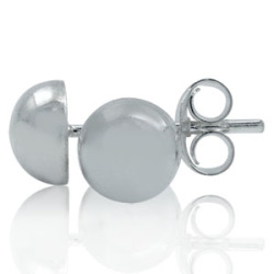 7mm Dome Stud Earrings In 925 Sterling Silver