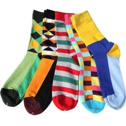 Colorful Dress Socks 5 Pairs Lot No Gift Box - GROUP13