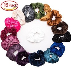 Scrunchy 16 Pcs Velvet Hair Scrunchies Elastics Hair Bobble Hair