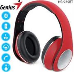 Genius HS-935BT Wireless Bluetooth 4.1 Stereo Headset With Built-in Microphone In Red