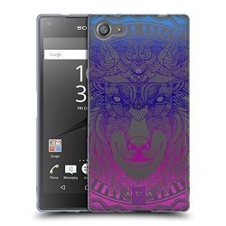 Head Case Designs Wolf Mandala Animal Faces Soft Gel Case For Sony Xperia Z5 Compact